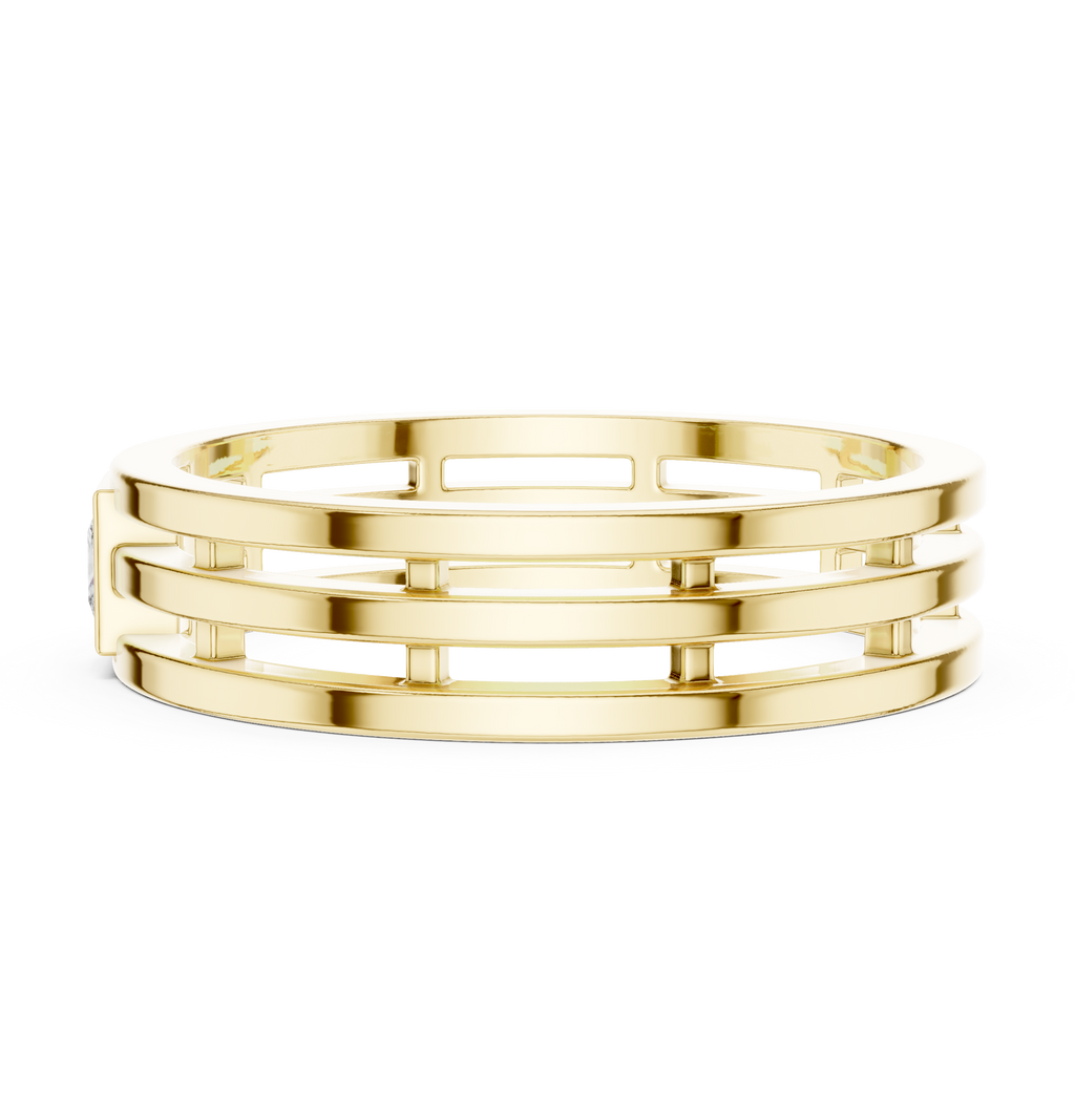 Modern Bezel Set Princess Diamond Band Ring