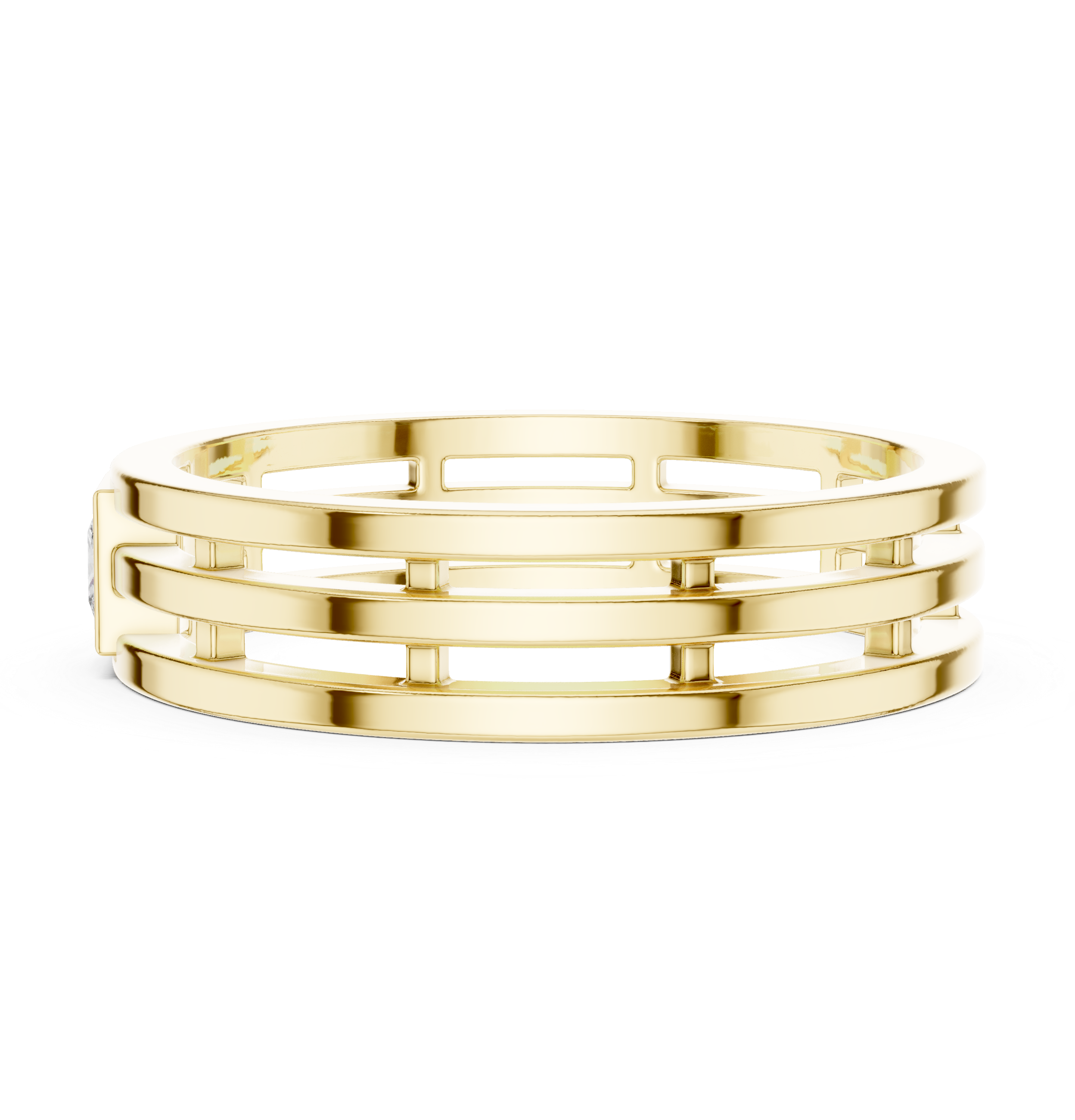 Modern Bezel Set Princess Diamond Band Ring