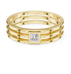 Modern Bezel Set Princess Diamond Band Ring