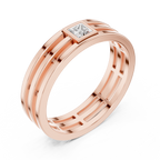 Modern Bezel Set Princess Diamond Band Ring