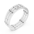 Modern Bezel Set Princess Diamond Band Ring