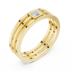 Modern Bezel Set Princess Diamond Band Ring