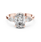 2.22 CT Oval Cut Three Stone Engagement Ring