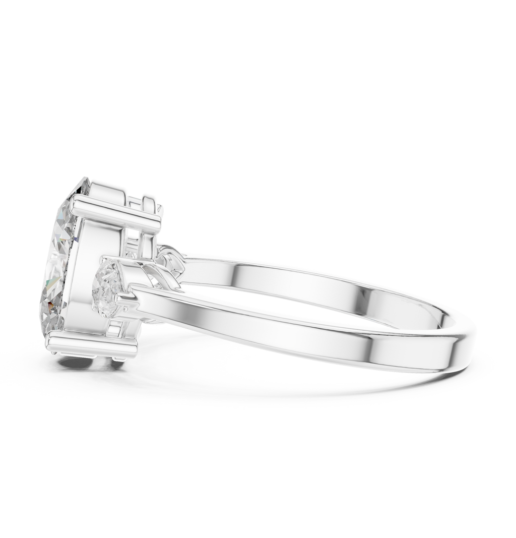 2.22 CT Oval Cut Three Stone Engagement Ring