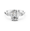 2.22 CT Oval Cut Three Stone Engagement Ring