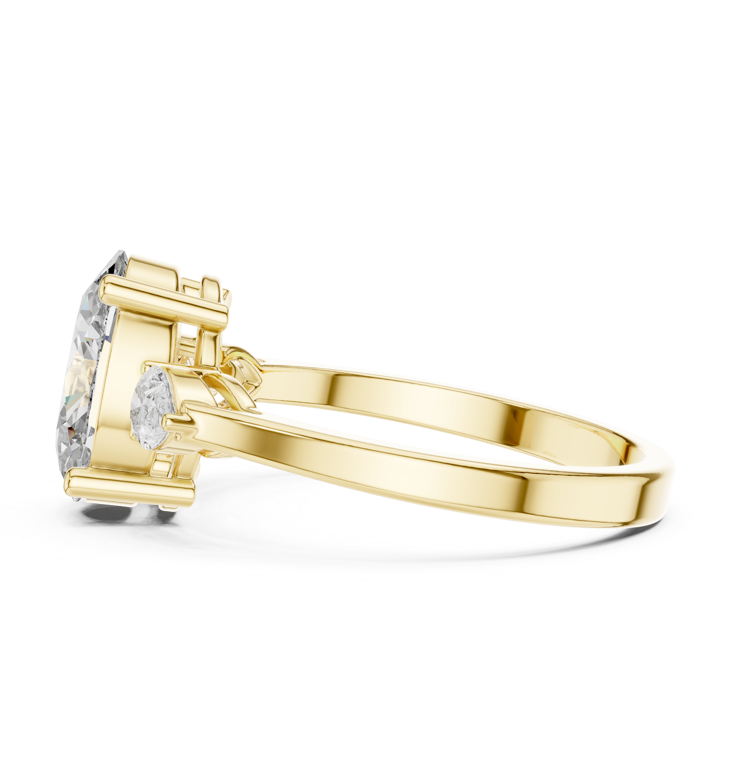 2.22 CT Oval Cut Three Stone Engagement Ring