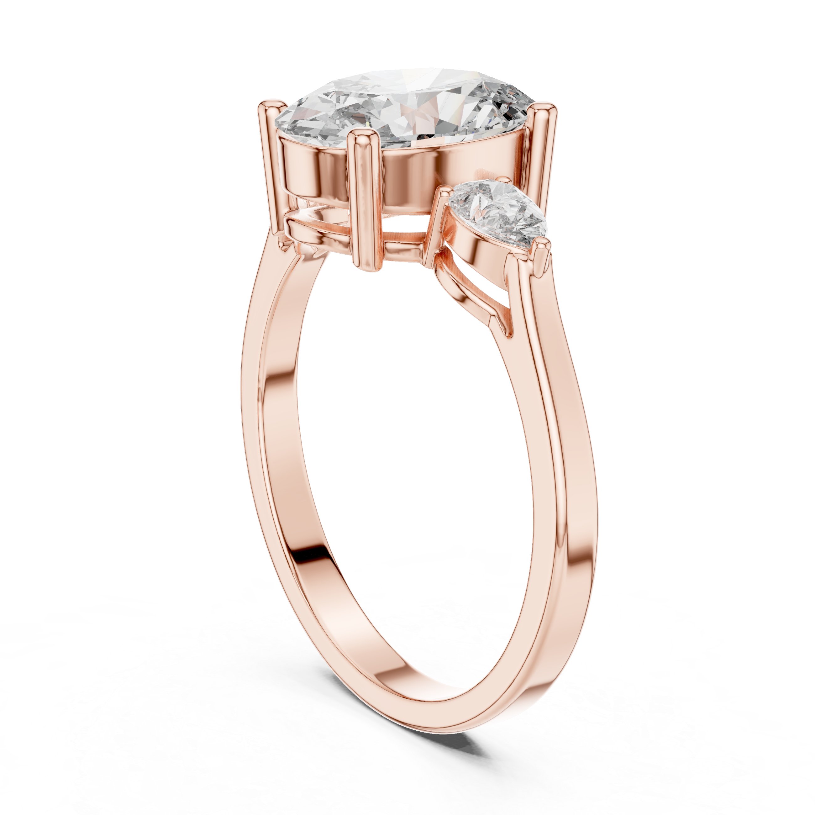 2.22 CT Oval Cut Three Stone Engagement Ring