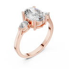 2.22 CT Oval Cut Three Stone Engagement Ring