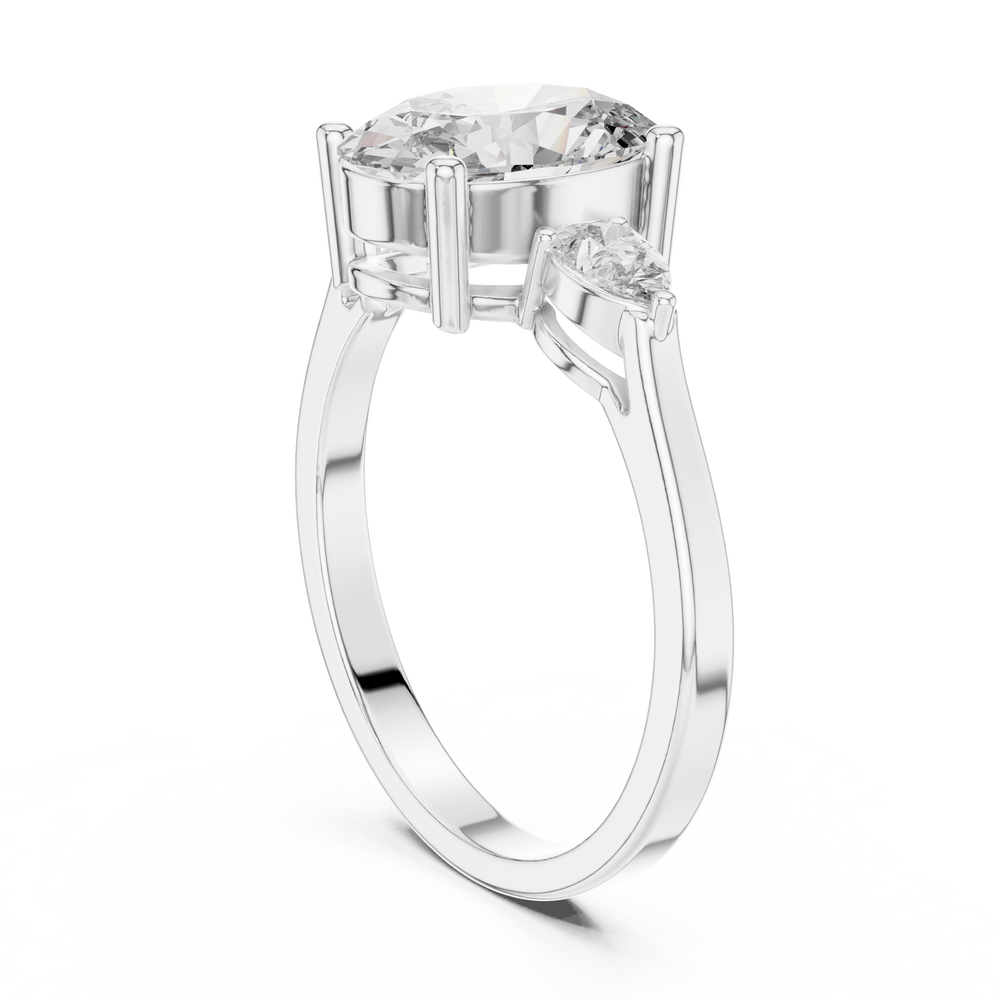 2.22 CT Oval Cut Three Stone Engagement Ring
