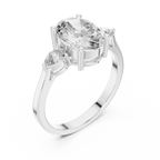 2.22 CT Oval Cut Three Stone Engagement Ring