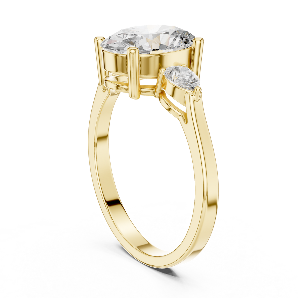 2.22 CT Oval Cut Three Stone Engagement Ring