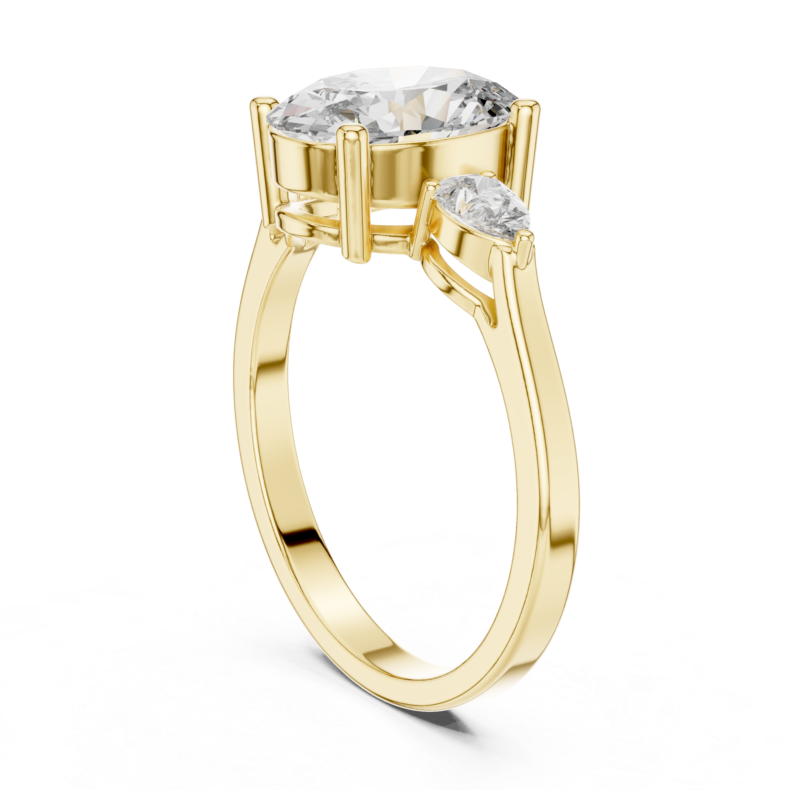 2.22 CT Oval Cut Three Stone Engagement Ring