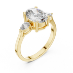 2.22 CT Oval Cut Three Stone Engagement Ring