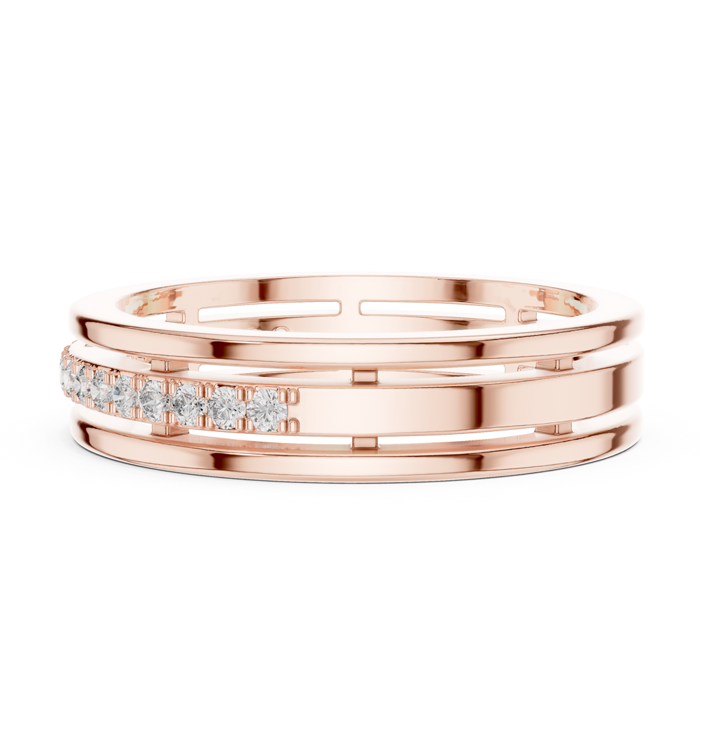 Modern Bezel Set Princess Diamond Band Ring