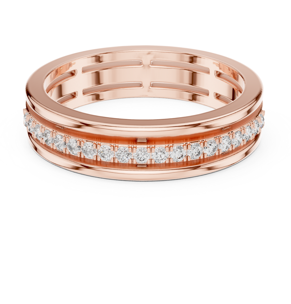 Modern Bezel Set Princess Diamond Band Ring