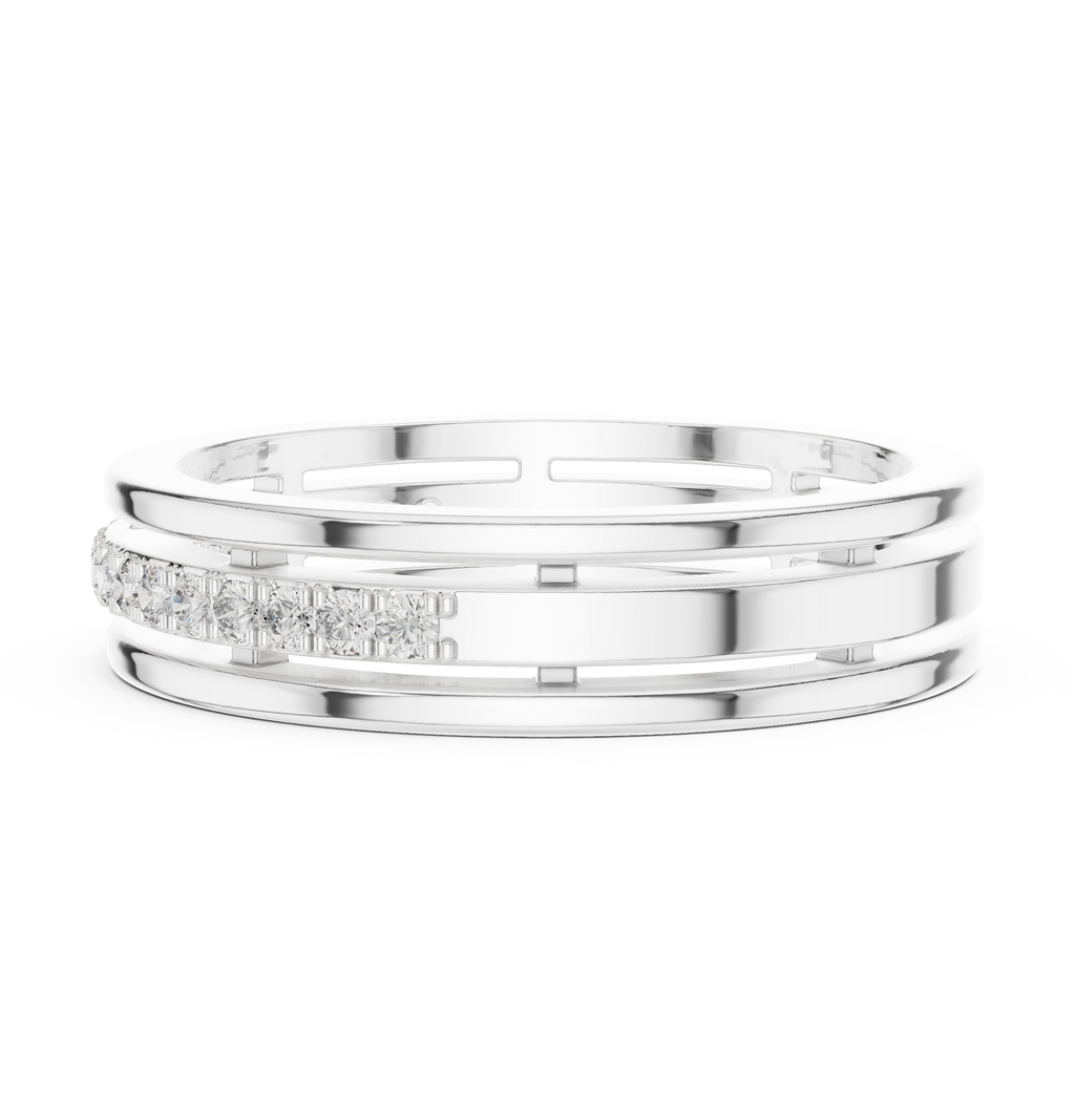 Modern Bezel Set Princess Diamond Band Ring