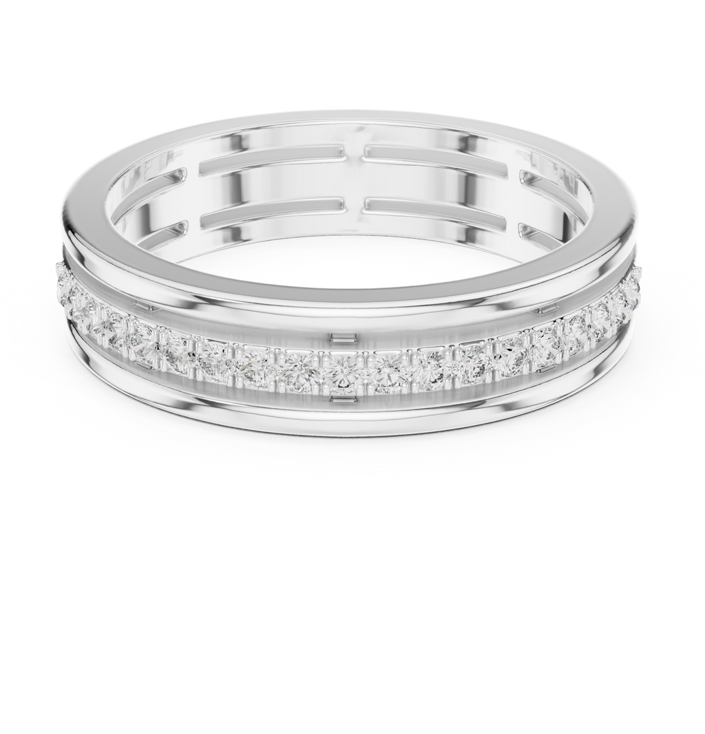 Modern Bezel Set Princess Diamond Band Ring