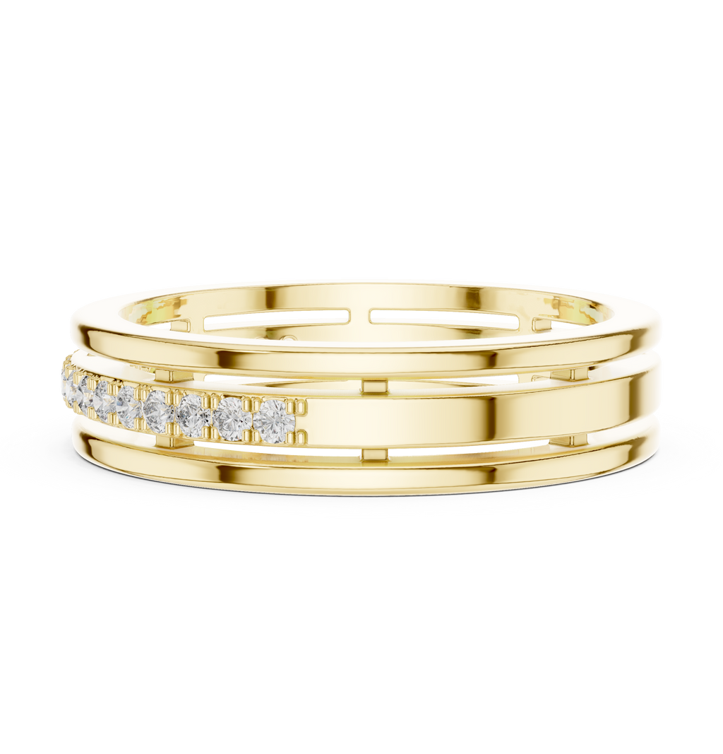 Modern Bezel Set Princess Diamond Band Ring