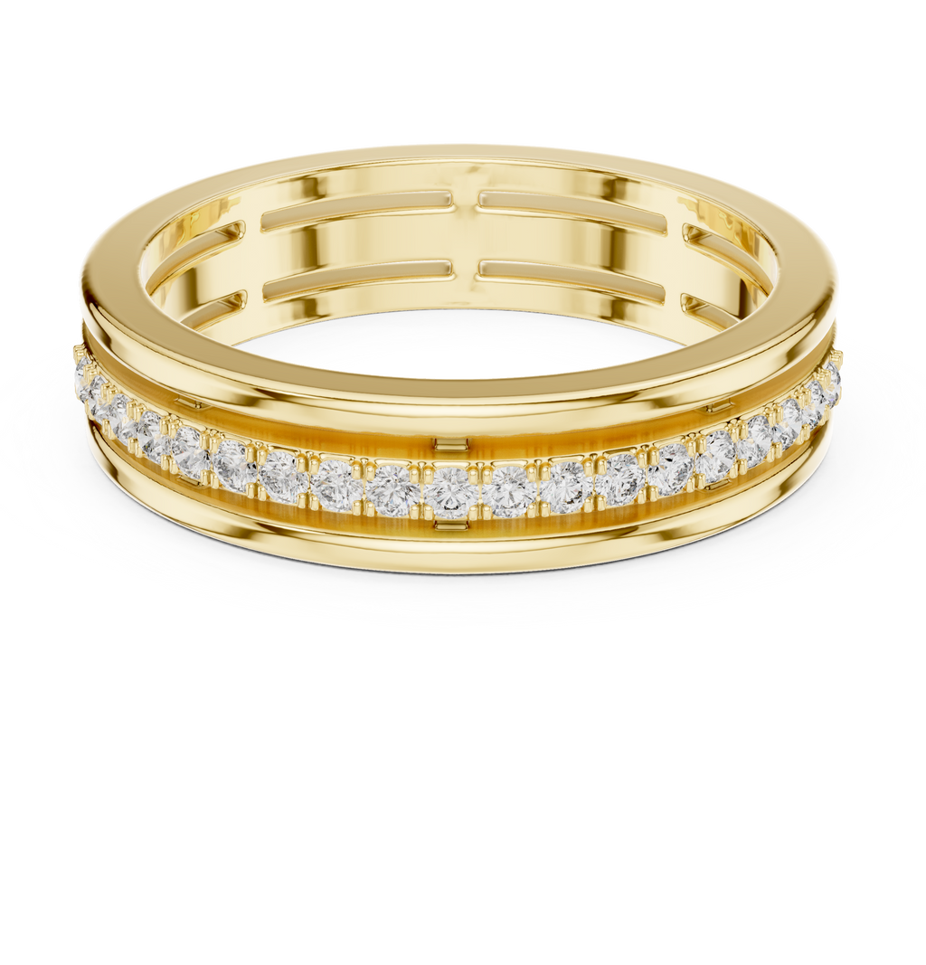 Modern Bezel Set Princess Diamond Band Ring