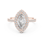 1.35 CT Marquise Cut Diamond Halo Engagement Ring