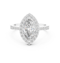 1.35 CT Marquise Cut Diamond Halo Engagement Ring