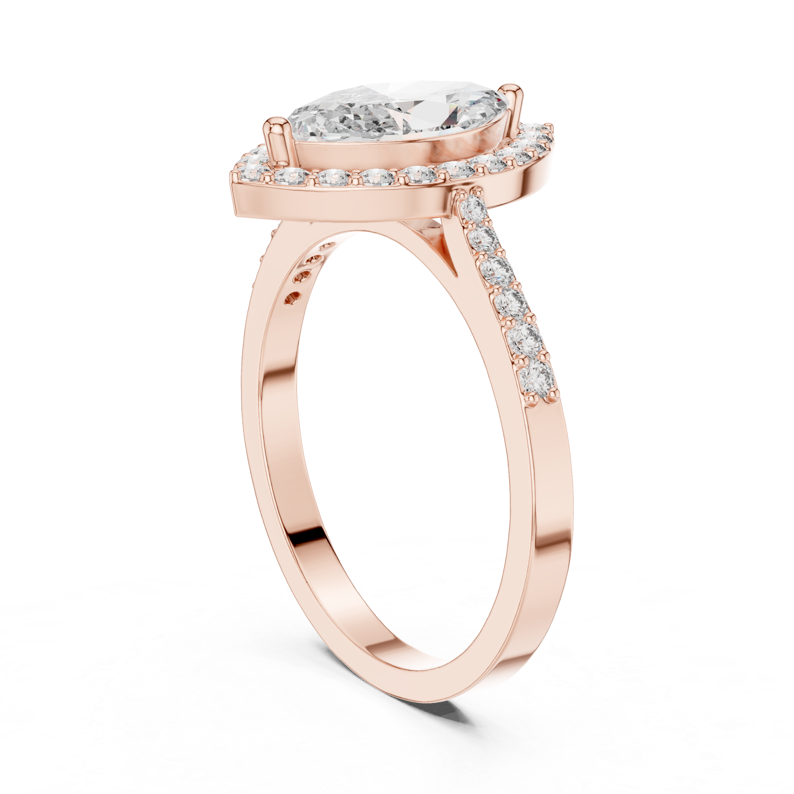1.35 CT Marquise Cut Diamond Halo Engagement Ring