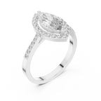 1.35 CT Marquise Cut Diamond Halo Engagement Ring