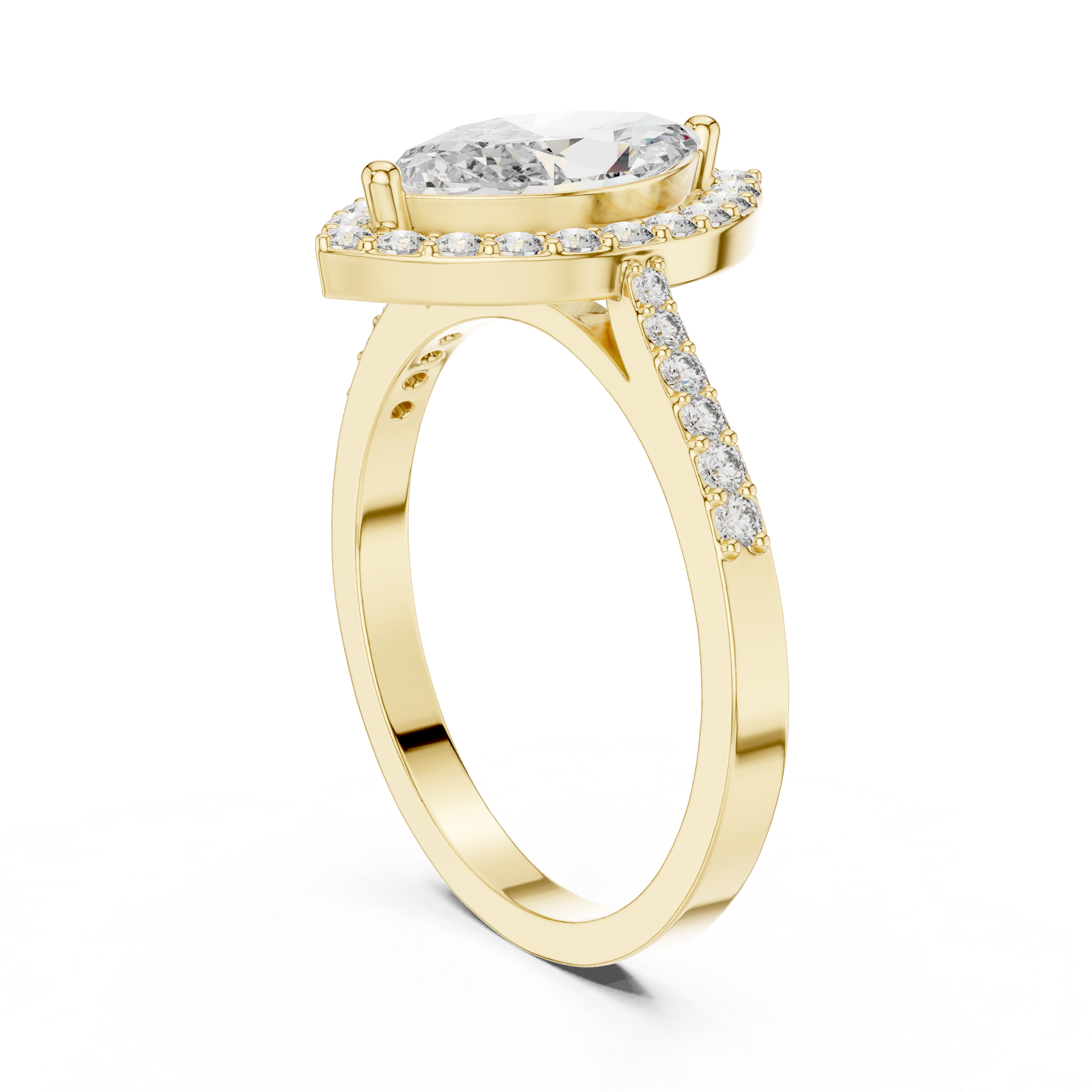 1.35 CT Marquise Cut Diamond Halo Engagement Ring