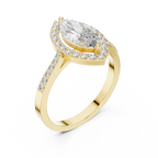 1.35 CT Marquise Cut Diamond Halo Engagement Ring