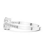 0.84 CT Oval Cut Diamond Solitaire Engagement Ring with Pavé Band