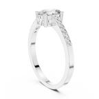 0.84 CT Oval Cut Diamond Solitaire Engagement Ring with Pavé Band