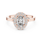 0.94 CT Oval Diamond Halo Engagement Ring