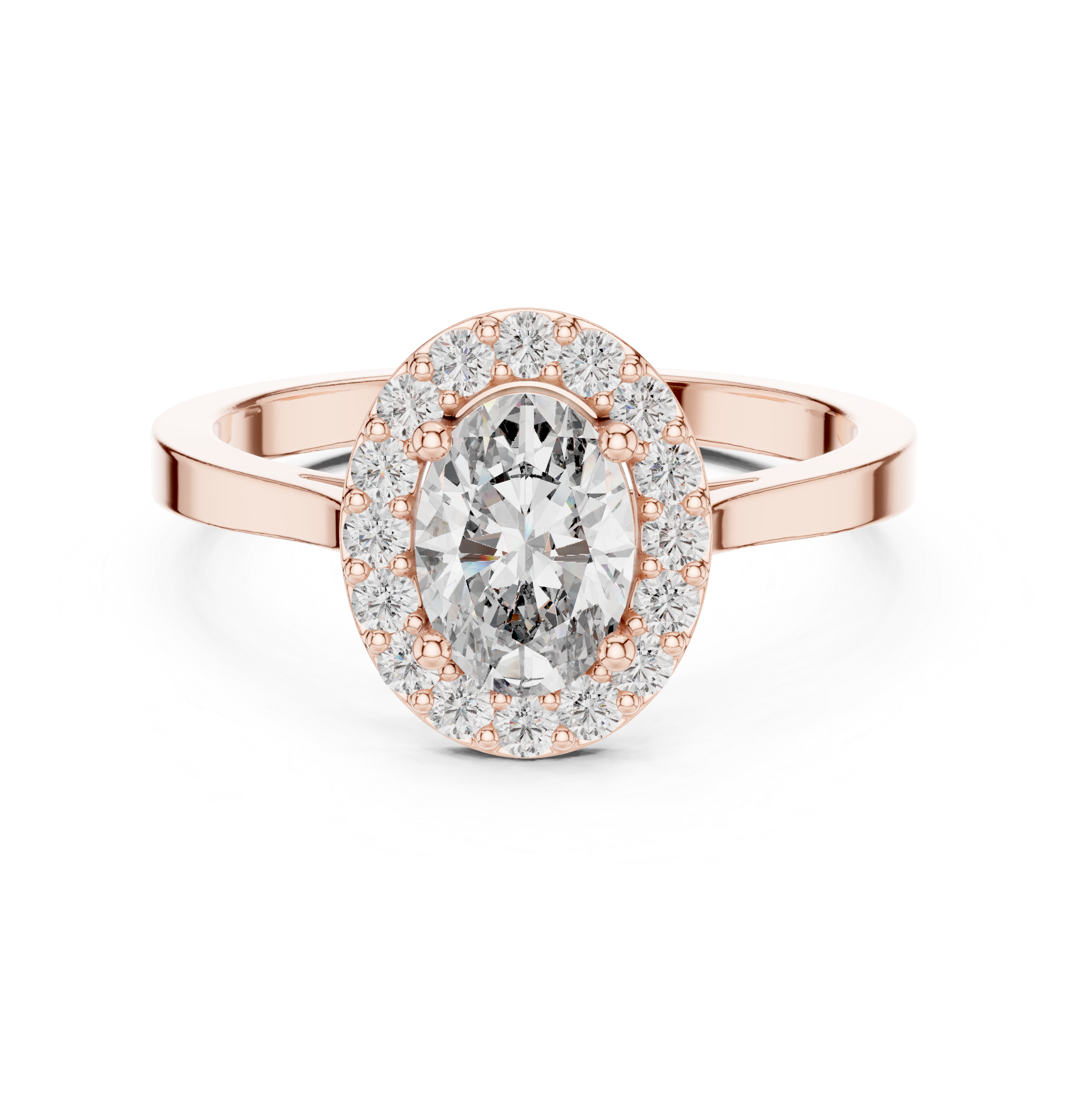 0.94 CT Oval Diamond Halo Engagement Ring