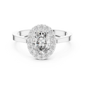 0.94 CT Oval Diamond Halo Engagement Ring