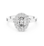 0.94 CT Oval Diamond Halo Engagement Ring