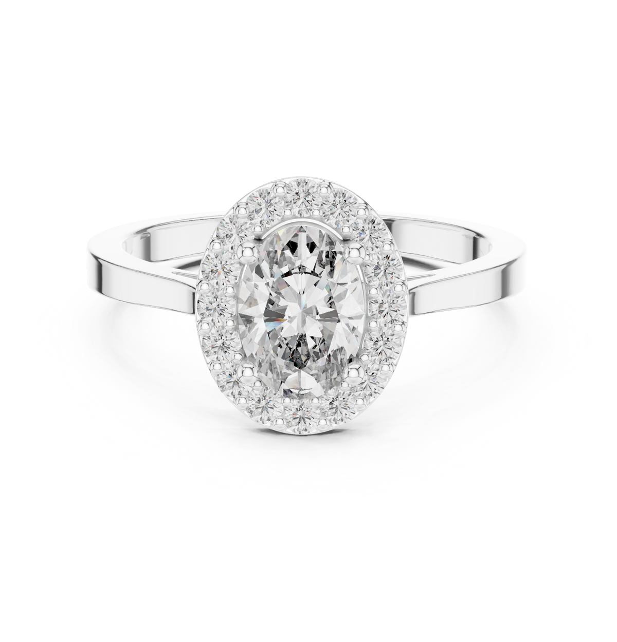 0.94 ct Oval Diamond Halo Engagement Ring — Jewelix Atelier