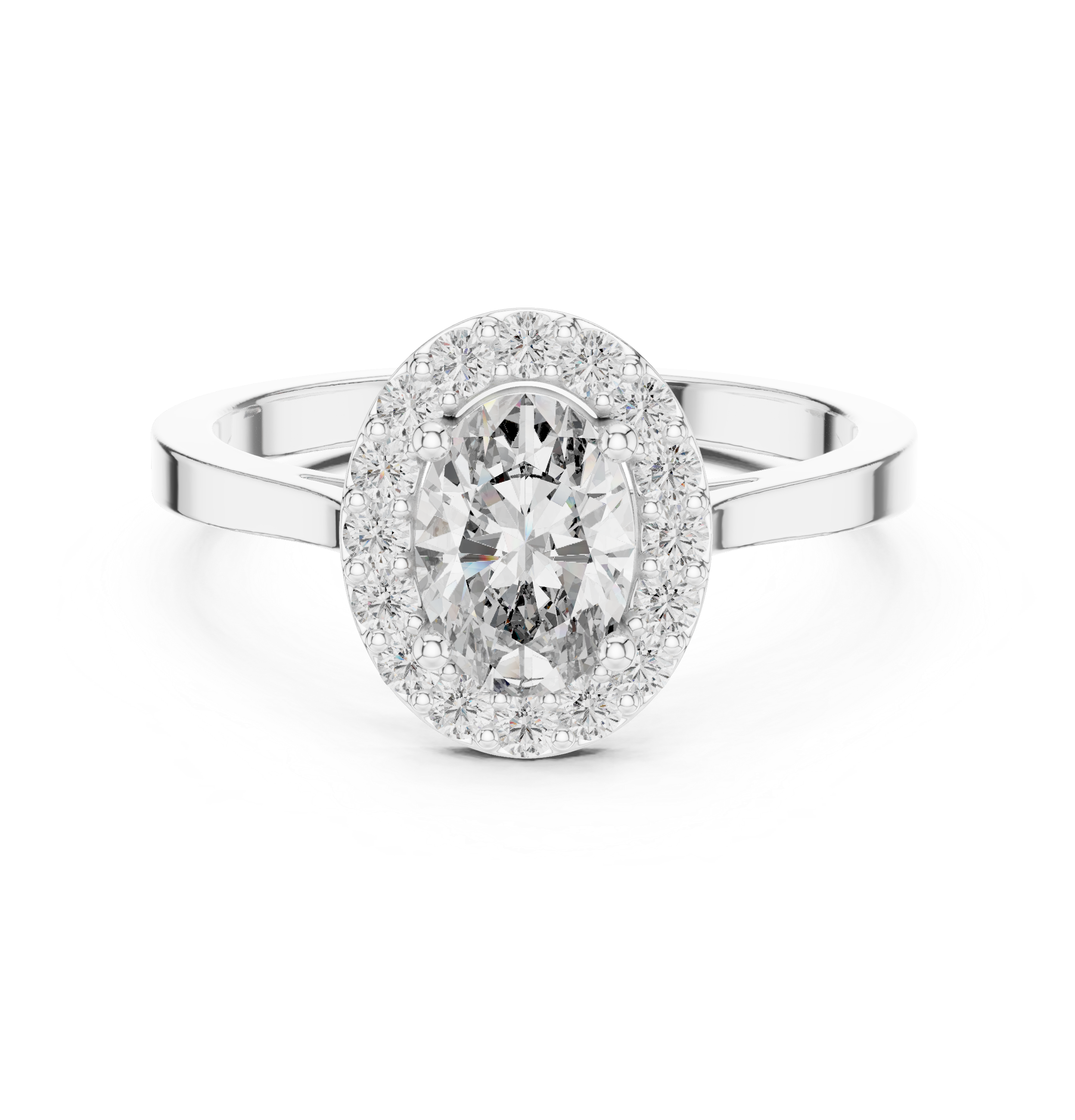 0.94 CT Oval Diamond Halo Engagement Ring