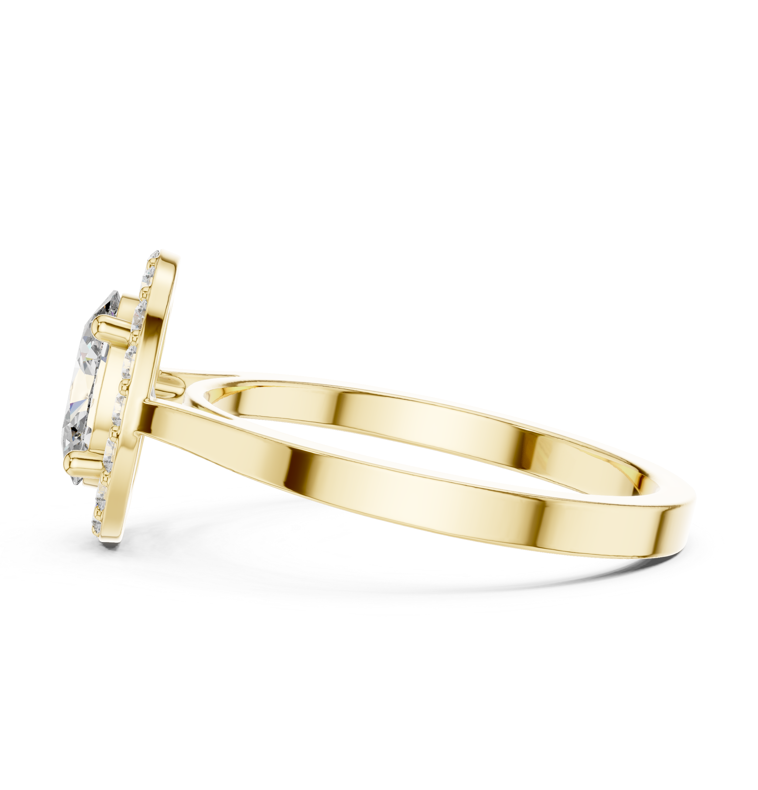 0.94 CT Oval Diamond Halo Engagement Ring