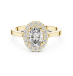 0.94 CT Oval Diamond Halo Engagement Ring