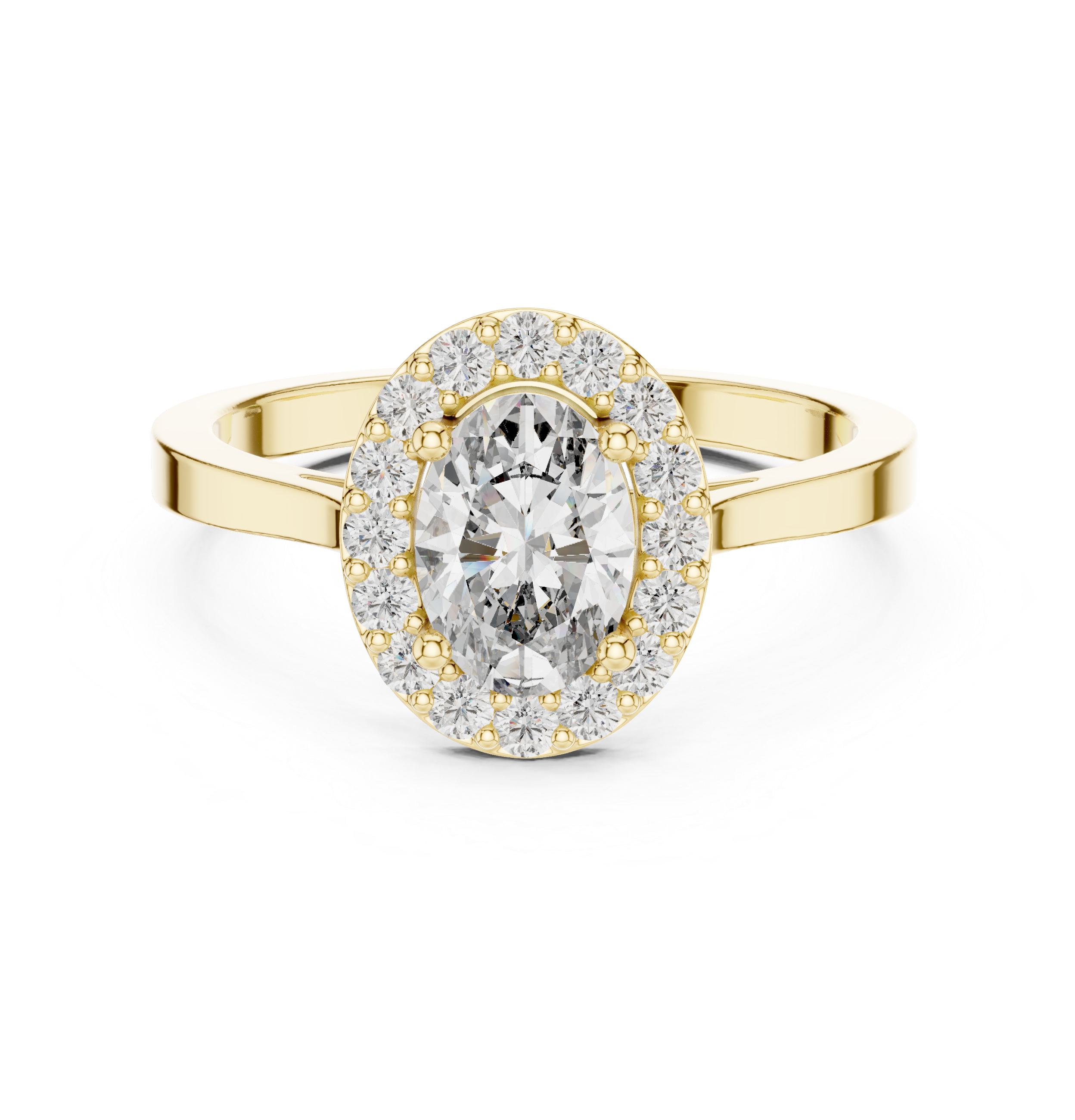 0.94 CT Oval Diamond Halo Engagement Ring