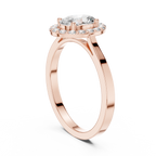 0.94 CT Oval Diamond Halo Engagement Ring