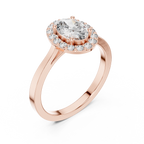 0.94 CT Oval Diamond Halo Engagement Ring