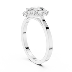 0.94 CT Oval Diamond Halo Engagement Ring