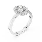 0.94 CT Oval Diamond Halo Engagement Ring