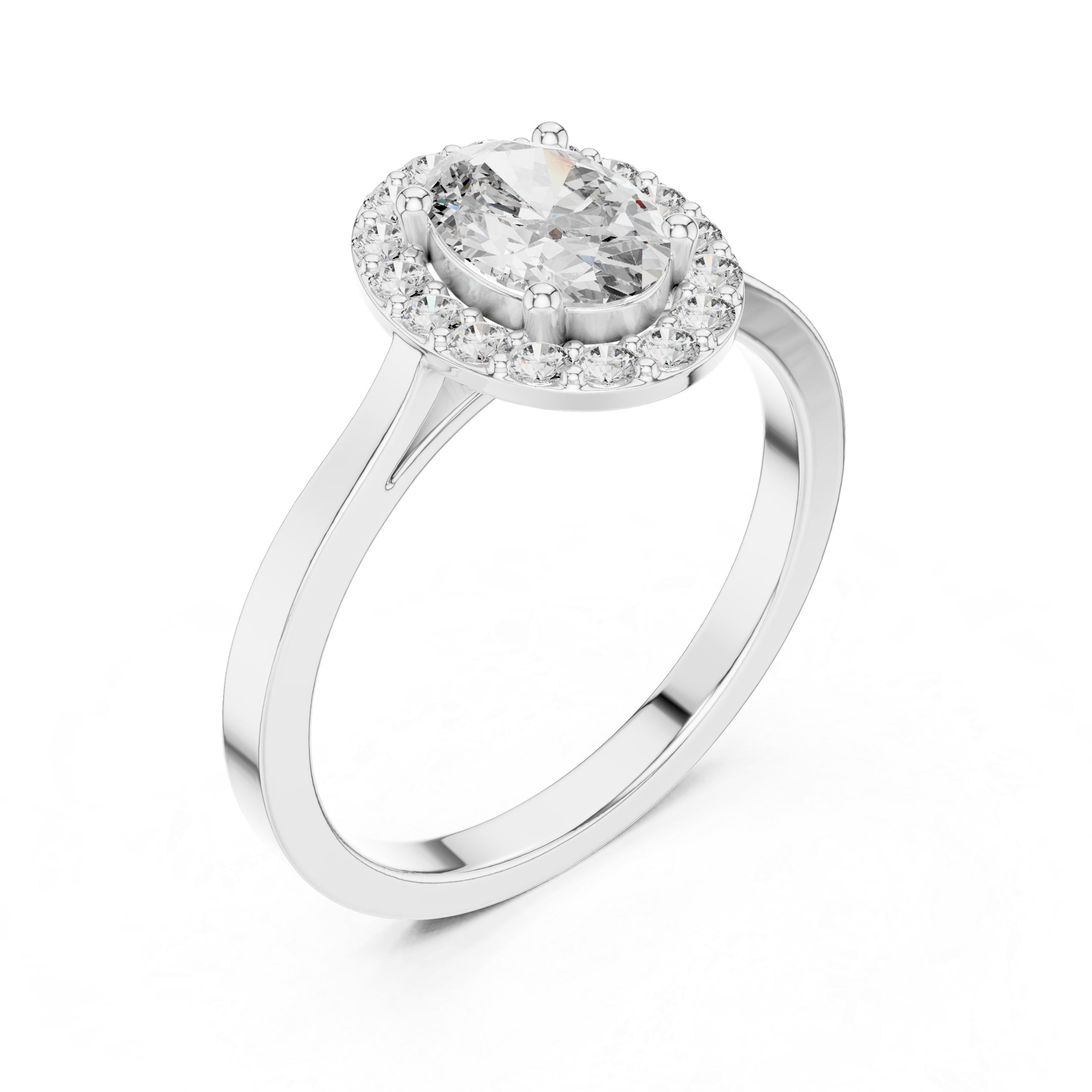 0.94 CT Oval Diamond Halo Engagement Ring