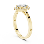 0.94 CT Oval Diamond Halo Engagement Ring