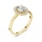 0.94 CT Oval Diamond Halo Engagement Ring
