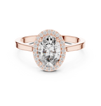 1.20 CT Oval Diamond Halo Engagement Ring