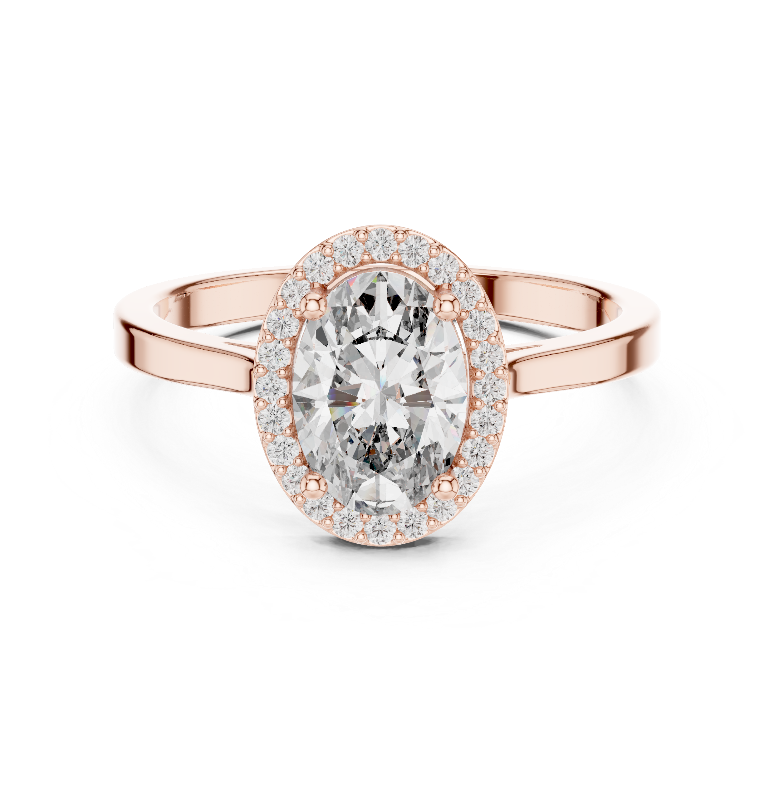 1.20 CT Oval Diamond Halo Engagement Ring