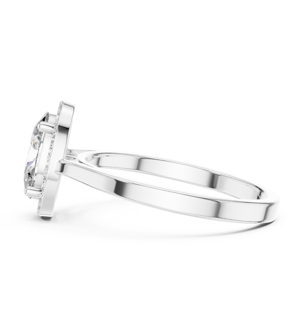 1.20 CT Oval Diamond Halo Engagement Ring